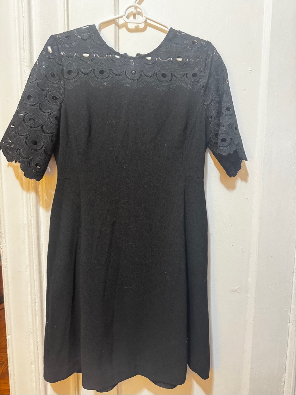 Ann Taylor Black Lace Yoke A-Line Dress